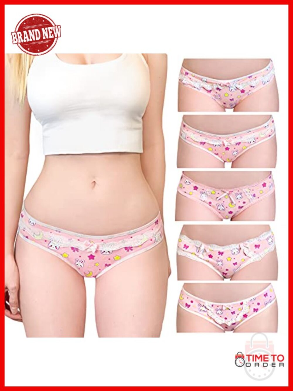 Women's Cotton Hipster Briefs 5 Pack Panty Set Cheeky Mid Rise Plus Size
